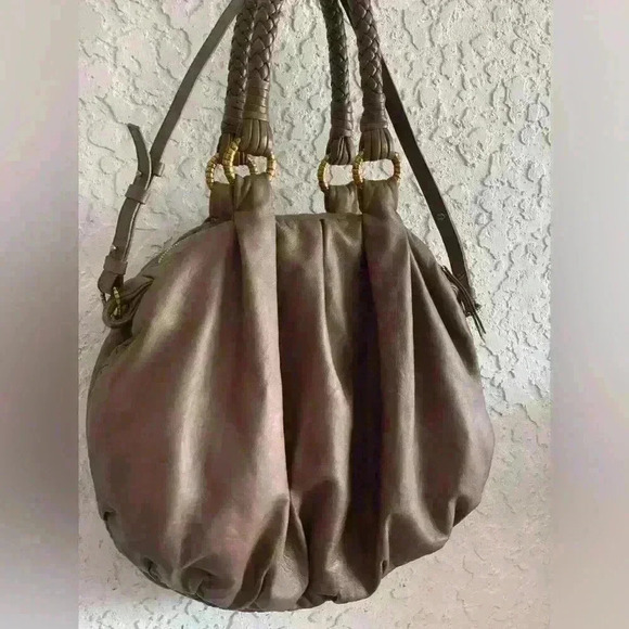 Ellie Tahari Boho Shoulder/Handbag Purse Adjustable Strap Womens Brown Leather - Picture 1 of 14